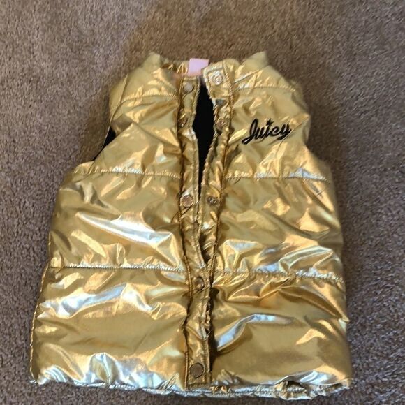 Juicy Couture shiny gold baby puffer vest - Picture 2 of 10